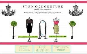 Screenshot der Startseite von Studio 28 Couture