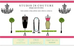 Screenshot der Startseite von Studio 28 Couture