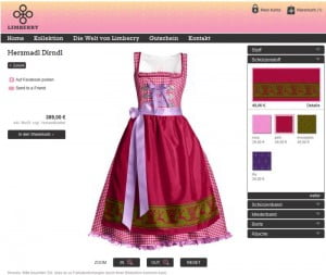 Limberry Dirndl-Designer Screenshot