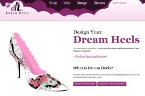 Screenshot der Dream Heels Webseite