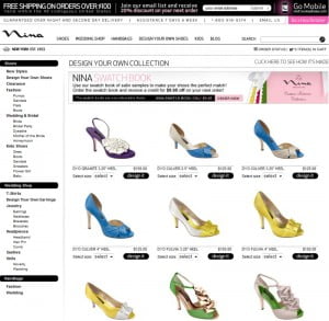 Screenshot der Nina Shoes Webseite