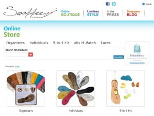 Screenshot des Swappeez Onlineshop