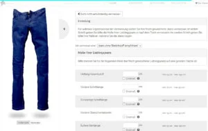 Individuelle Jeans Maße